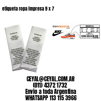 etiqueta ropa impresa 9 x 7