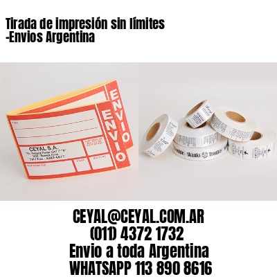 Tirada de impresión sin límites -Envios Argentina