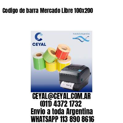 Codigo de barra Mercado Libre 100x200