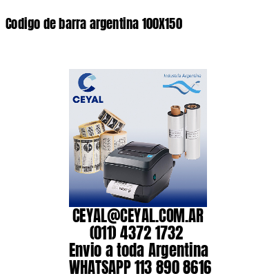 Codigo de barra argentina 100X150