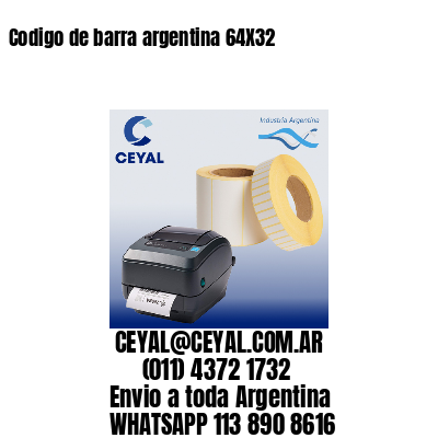 Codigo de barra argentina 64X32