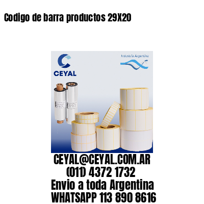 Codigo de barra productos 29X20