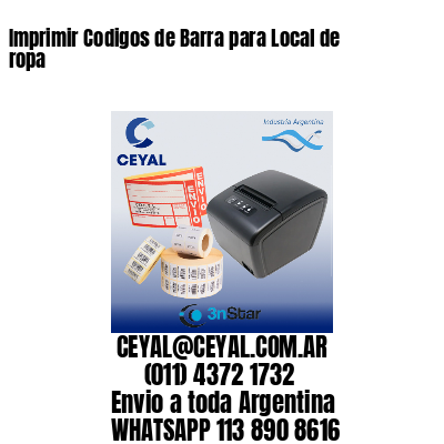 Imprimir Codigos de Barra para Local de ropa