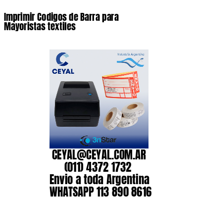 Imprimir Codigos de Barra para Mayoristas textiles