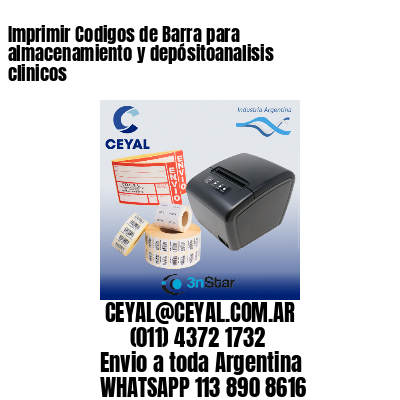 Imprimir Codigos de Barra para almacenamiento y depósitoanalisis clinicos