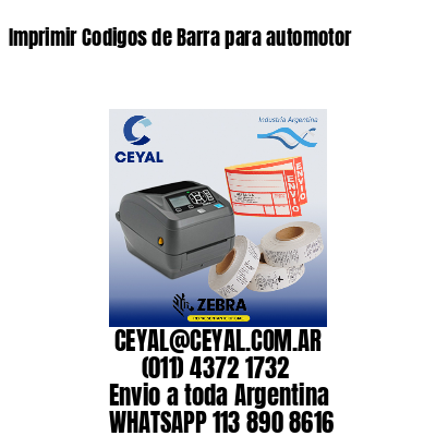 Imprimir Codigos de Barra para automotor