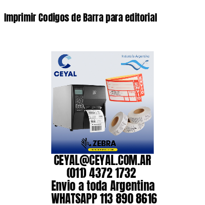 Imprimir Codigos de Barra para editorial