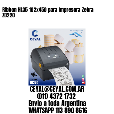 Ribbon HL35 102x450 para Impresora Zebra ZD220