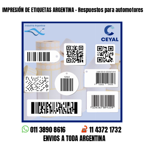 IMPRESIÓN DE ETIQUETAS ARGENTINA - Respuestos para automotores