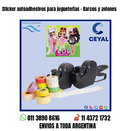 Sticker autoadhesivos para jugueterías - Barcos y aviones