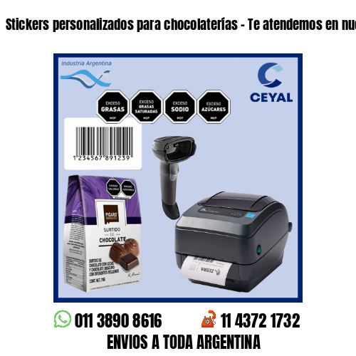 Stickers personalizados para chocolaterías - Te atendemos en nuestras redes!