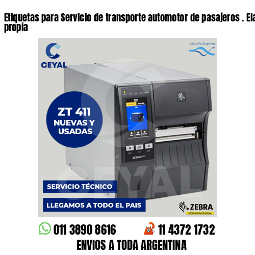 Etiquetas para Servicio de transporte automotor de pasajeros . Elaboración propia