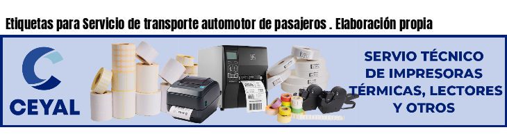 Etiquetas para Servicio de transporte automotor de pasajeros . Elaboración propia