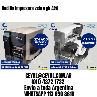 Rodillo impresora zebra gk 420