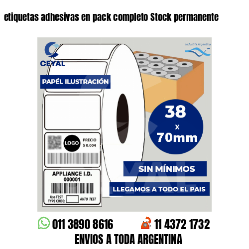 etiquetas adhesivas en pack completo Stock permanente