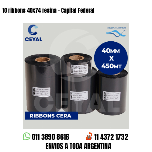 10 ribbons 40x74 resina - Capital Federal