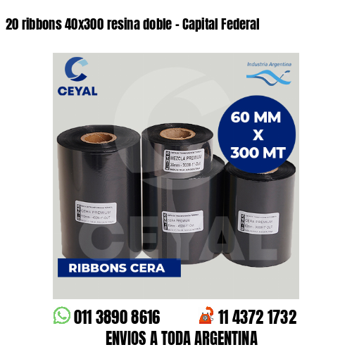 20 ribbons 40x300 resina doble - Capital Federal