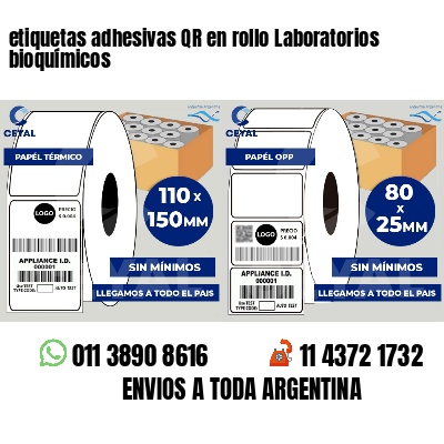 etiquetas adhesivas QR en rollo Laboratorios bioquímicos