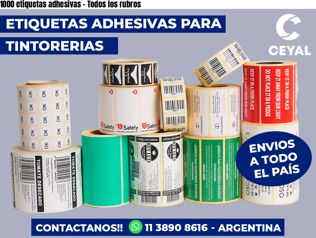 1000 etiquetas adhesivas - Todos los rubros