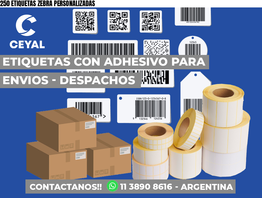 250 ETIQUETAS ZEBRA PERSONALIZADAS