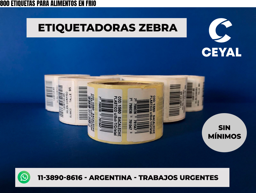 800 ETIQUETAS PARA ALIMENTOS EN FRIO