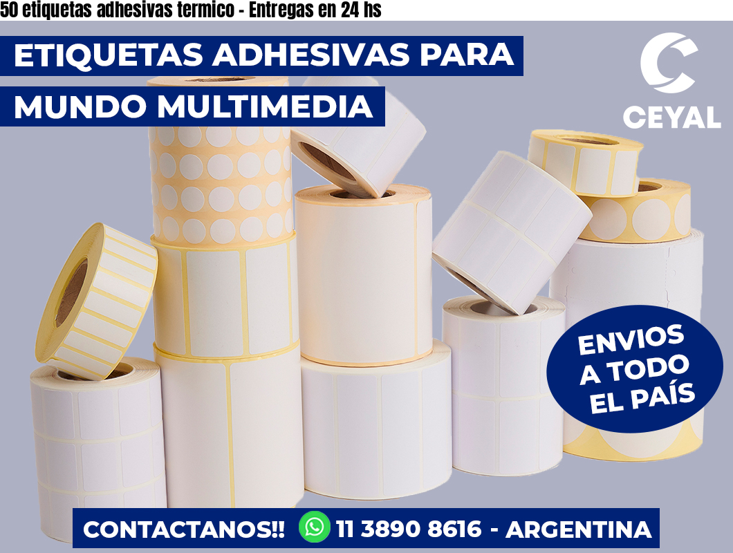 50 etiquetas adhesivas termico – Entregas en 24 hs