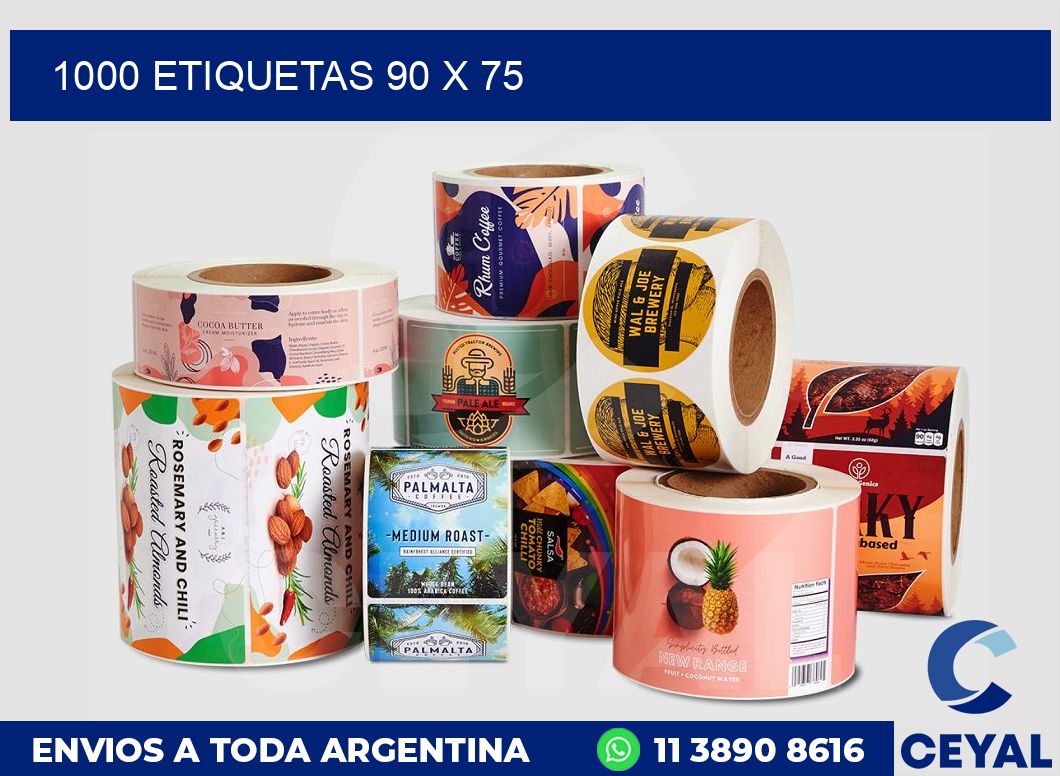 1000 etiquetas 90 x 75