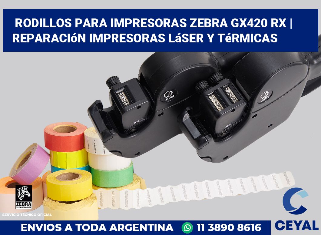 Rodillos para impresoras Zebra GX420 RX | Reparación impresoras láser y térmicas