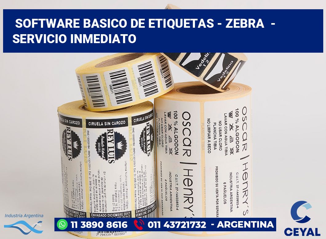 Software basico de etiquetas - Zebra  - Servicio inmediato