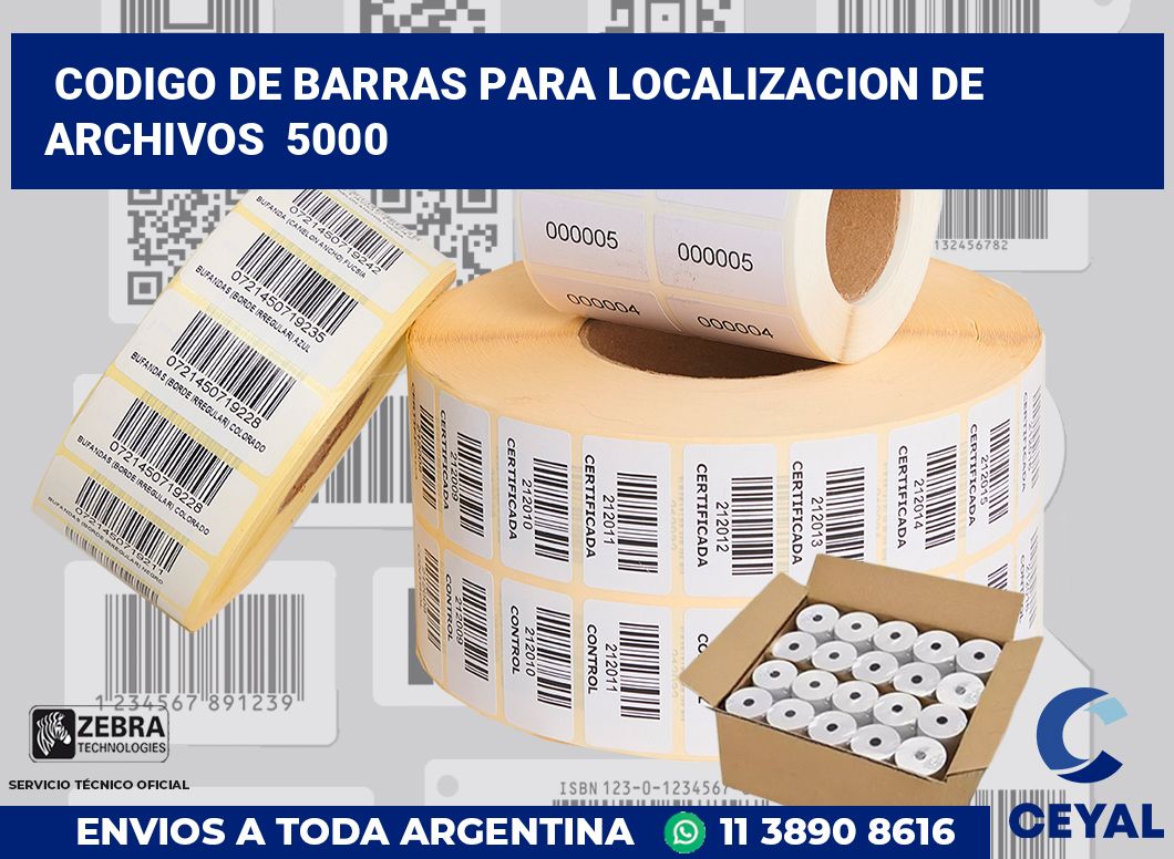 codigo de barras para localizacion de archivos  5000