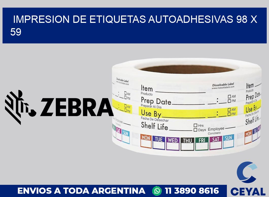 impresion de etiquetas autoadhesivas 98 x 59