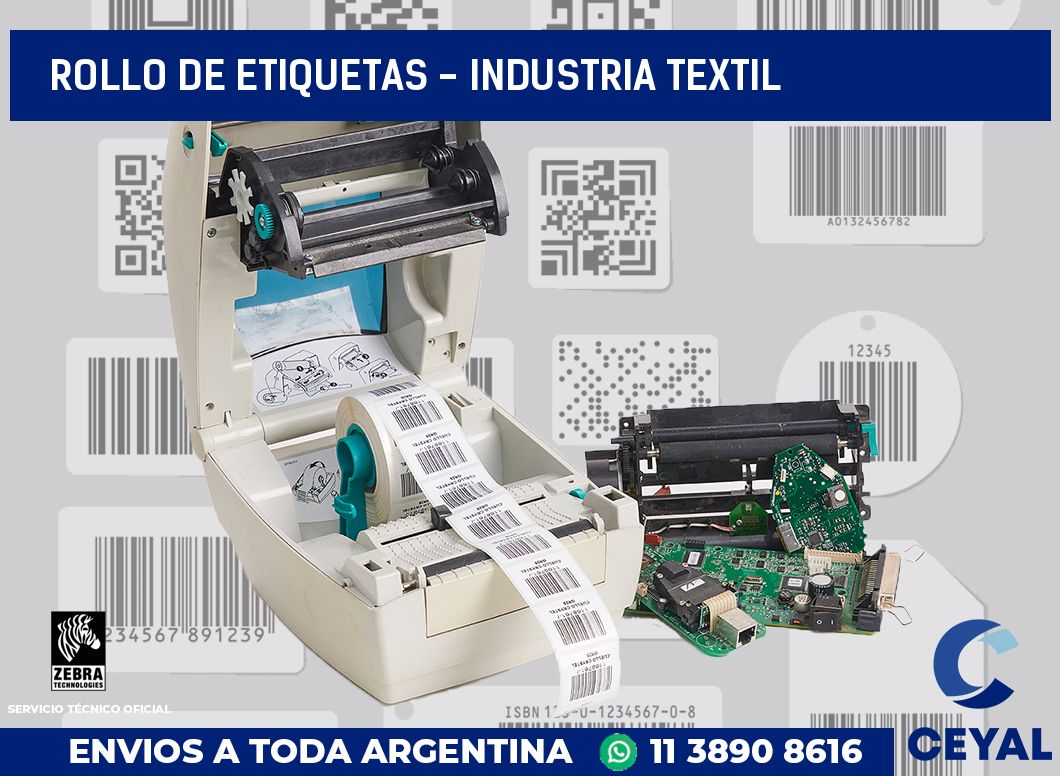 rollo de etiquetas - Industria textil