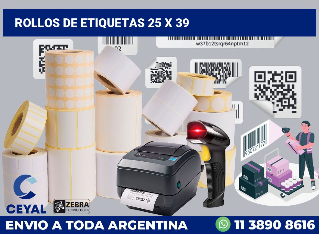 rollos de etiquetas 25 x 39