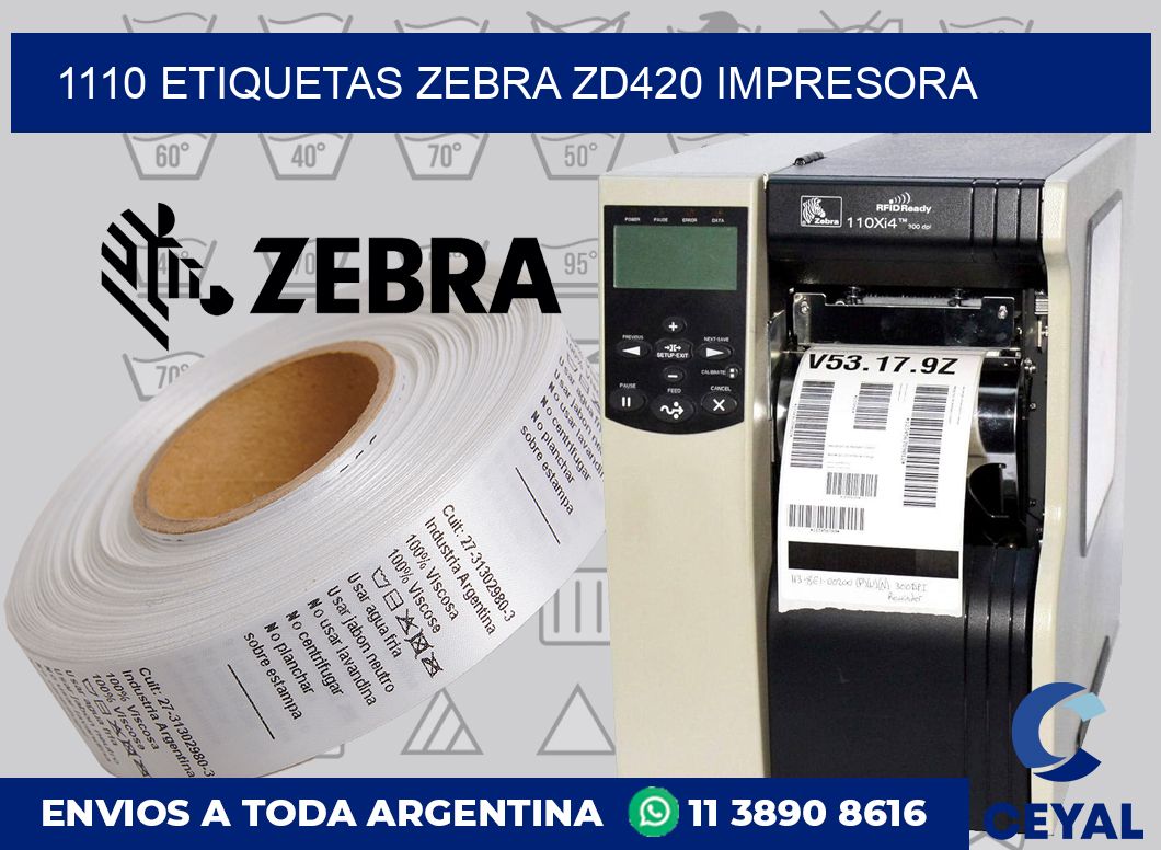 1110 etiquetas Zebra zd420 impresora