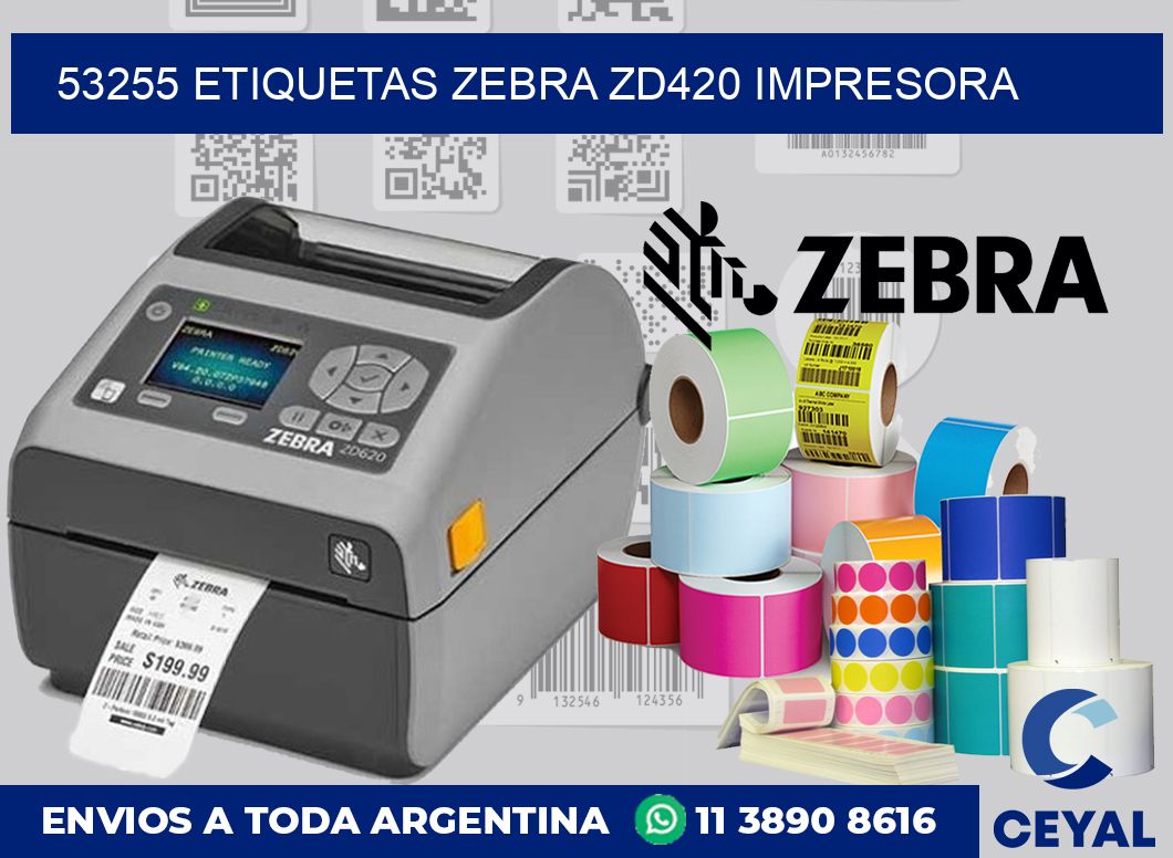 53255 etiquetas Zebra zd420 impresora