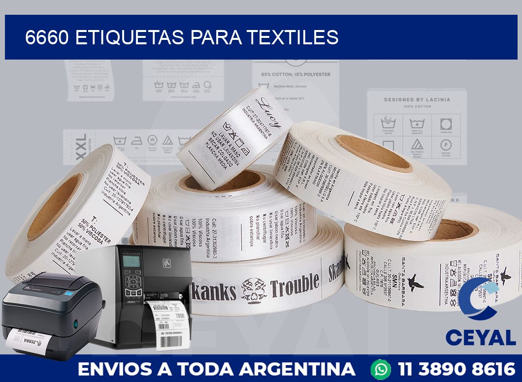 6660 etiquetas para textiles