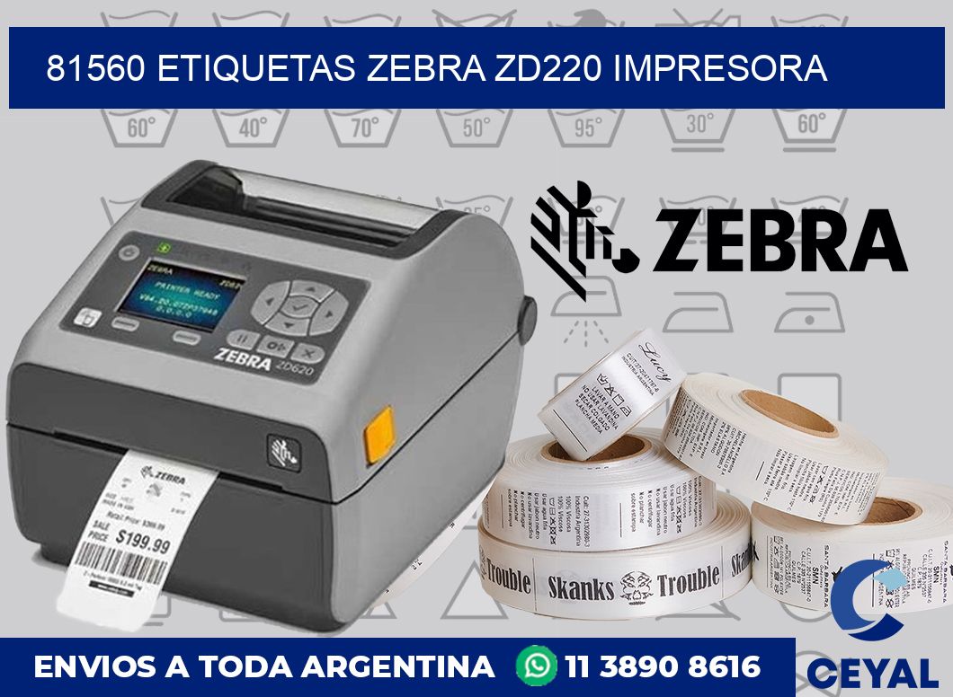 81560 etiquetas Zebra zd220 impresora