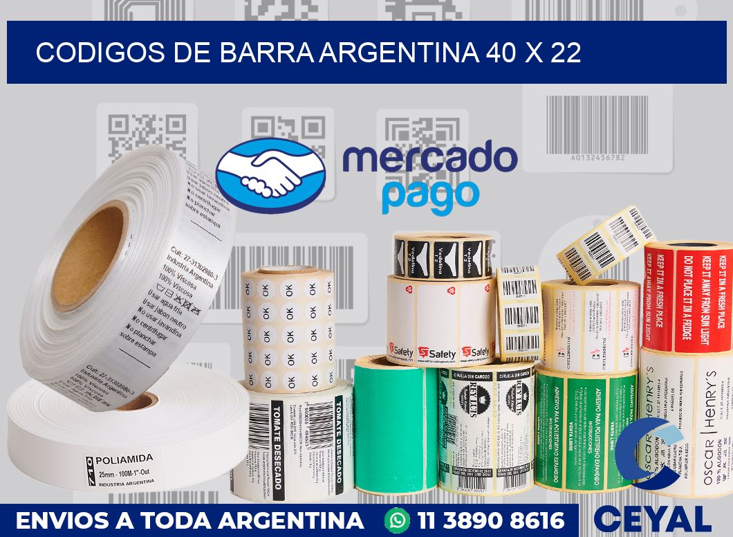 Codigos de barra Argentina 40 x 22