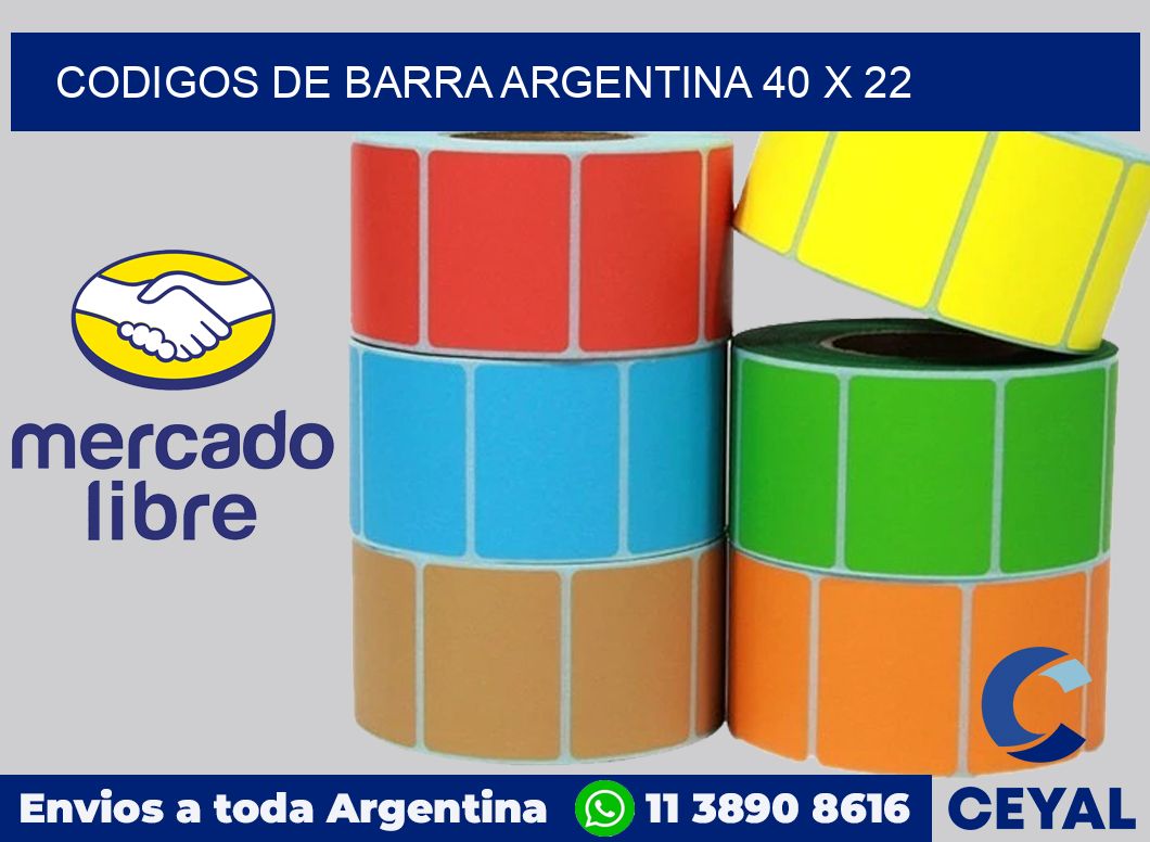 Codigos de barra Argentina 40 x 22