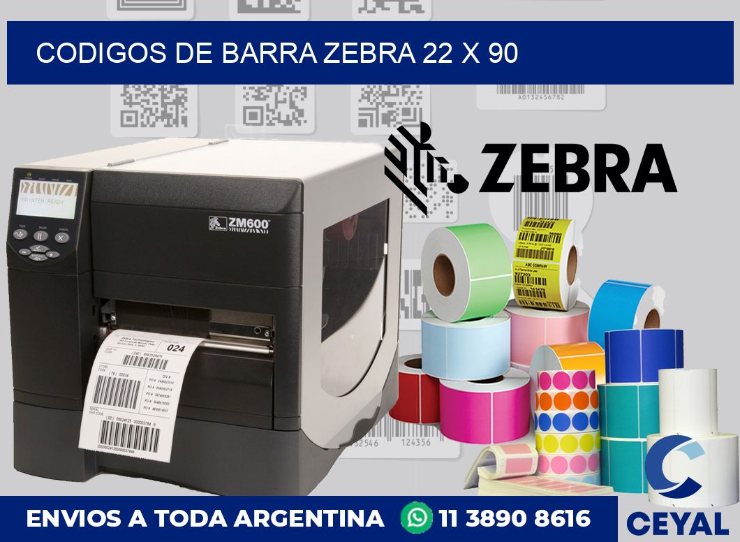 Codigos de barra Zebra 22 x 90