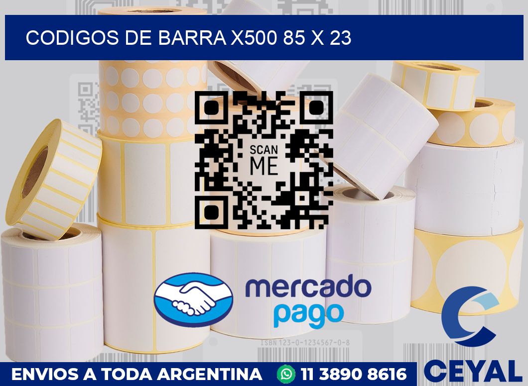 Codigos de barra x500 85 x 23