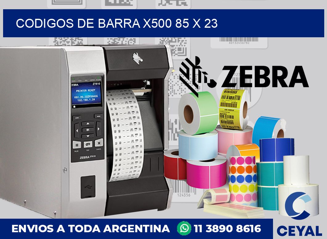Codigos de barra x500 85 x 23