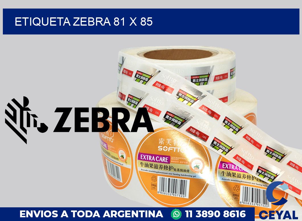 etiqueta zebra 81 x 85