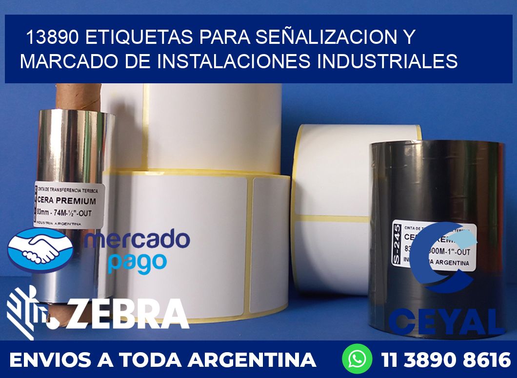 13890 ETIQUETAS PARA SEÑALIZACION Y MARCADO DE INSTALACIONES INDUSTRIALES