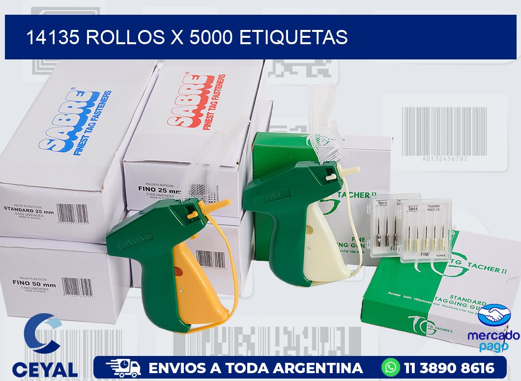 14135 ROLLOS X 5000 ETIQUETAS