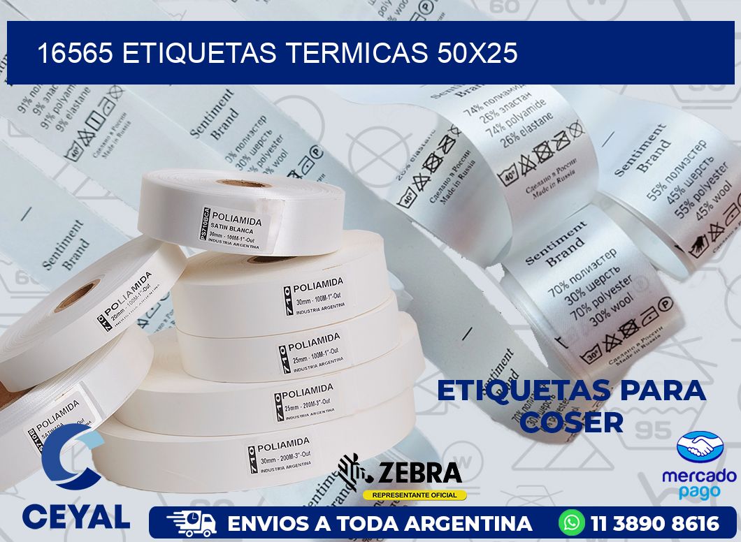 16565 ETIQUETAS TERMICAS 50X25