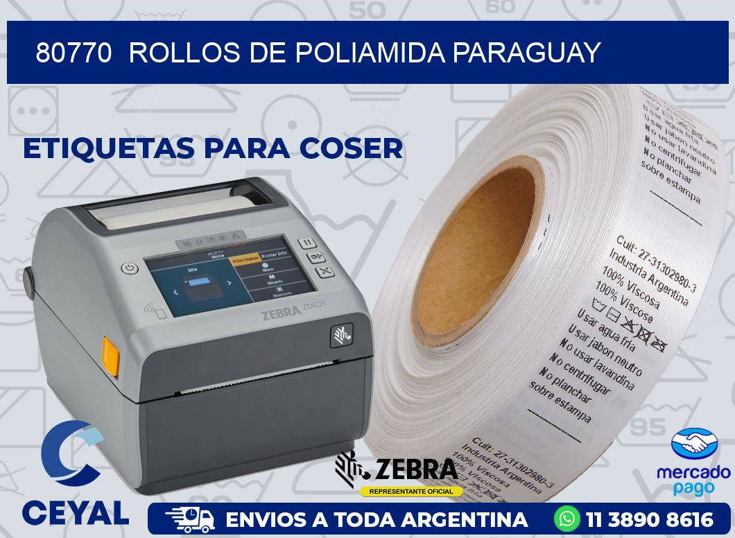 80770  ROLLOS DE POLIAMIDA PARAGUAY