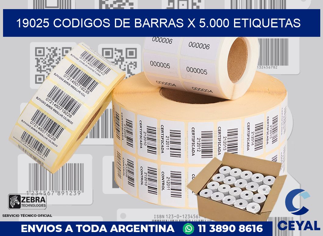 19025 codigos de barras x 5.000 etiquetas