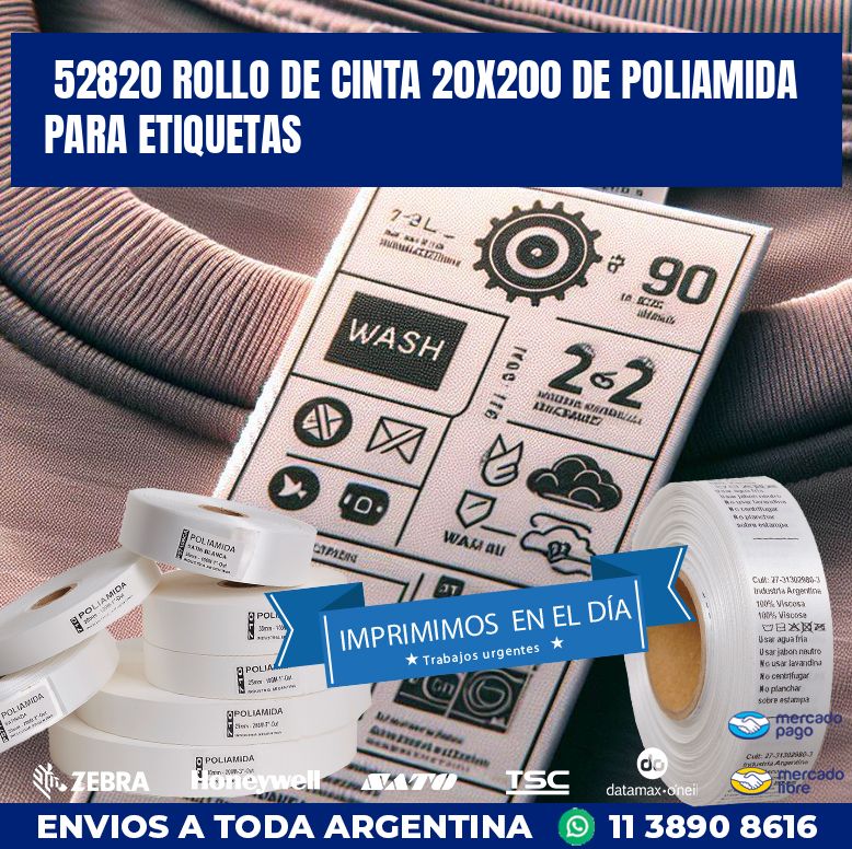 52820 ROLLO DE CINTA 20X200 DE POLIAMIDA PARA ETIQUETAS