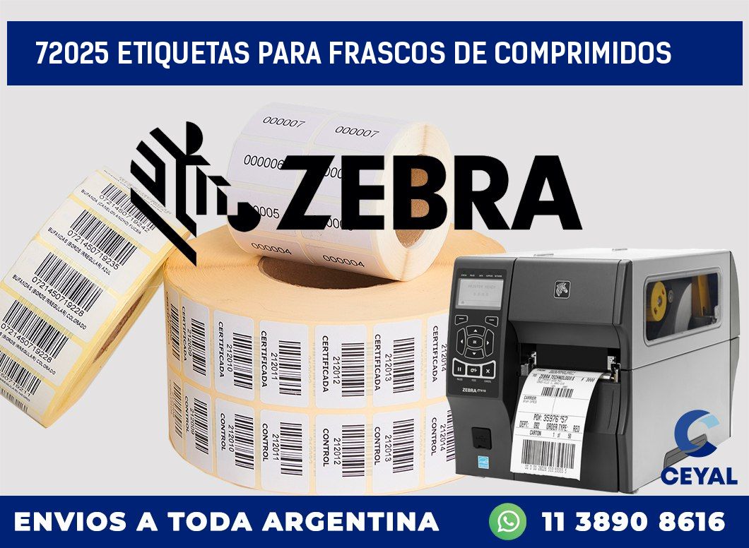 72025 ETIQUETAS PARA FRASCOS DE COMPRIMIDOS